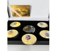 Snow White E I Sette Nani Set Di Monete Dorate X5 Sleeping Beauty Coins