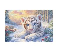 Snow White Tiger Puzzle 1000 Pezzi Gioco Educativo Intelligente Cute Pets Warm The Heart Per Ragazzi Creatività E Logica Idea Regalo Natale Per Famiglia 1000 PCS