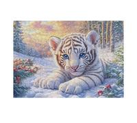 Snow White Tiger Puzzle 300 Pezzi Multicolore Paesaggi Italiani Cute Pets Warm The Heart Classici Per Adulti Rompicapo Collezione Idea Regalo Natale Per Lui E Nonno 300 PCS