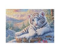 Snow White Tiger Rompicapo 300 Pezzi Per Professionisti Cartone Rigido Incastro Preciso Per Esercizio Mentale Da Passatempo Qualità Museale Edizione Esclusiva 300 PCS