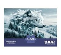 Snow Wolf Mountain 1000 Pezzi Puzzle Classico Wild Arctic Majesty Set Puzzle Cartone Spesso - Ragazzi 12-18 Anni, Allenamento Logico, Ottimo Regalo Per Gli Amanti Dei Puzzle 52x38cm/1000pcs