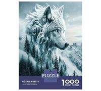 Snow Wolf Mountain 1000 Pezzi Puzzle Wild Arctic Majesty Puzzle Premium Cartone Qualità - Anziani Appassionati, Allenamento Concentrazione, Regalo Inaugurazione E Tempo Libero Indoor 38x26cm/1000pcs