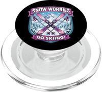Snow Worries Go Sci Donna Sciatore Sci Ragazza Giochi di parole Montagna Divertimento PopSockets PopGrip per MagSafe