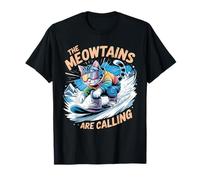 Snowboard Cat Snowboard I Meowtains Stanno chiamando Maglietta