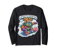 Snowboard Freak Snowboard Snowboarder Divertente Cool Adolescenti Maglia a Manica