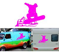 Snowboard Montagne, Adesivo In Vinile