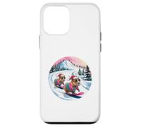 Snowboard natalizio Capybara Fun Cold Snow Custodia per iPhone 12 mini