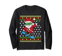 Snowboard Santa Snowboarder Brutto Natale Snowboard Maglia a Manica