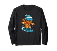 Snowboarder di Pan di Zenzero Vacanze di Natale Snowboard Maglia a Manica