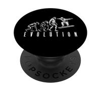 Snowboarder Snowboard Evoluzione Uomo Divertente Scimmia Neanderthal PopSockets PopGrip Adesivo