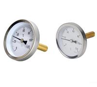 Snowchecking 2 termometri bimetallici analogici da 0 a 120 °C, 63 mm, con manicotto in rame, per caldaie, pentole, stufe esterne (2 pezzi)