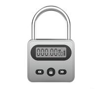 Snowchecking Blocco timer digitale con schermo LCD, blocco di sicurezza in metallo, controllo del tempo, ricarica USB, lungo standby (grigio chiaro)