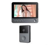 snowchecking Campanello video wireless, campanello con fotocamera, campanello intelligente con schermo IPS da 43 pollici, visione grandangolare a 170°, visione notturna, impermeabile IP65, voce