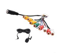 Snowchecking Cavo adattatore ausiliario per autoradio con uscita RCA, microfono per autoradio, chiamate in vivavoce, connessione audio, compatibile con autoradio Junsun