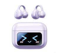 snowchecking Cuffie a conduzione ossea M100 con controllo touch LCD compatibile con Bluetooth 5.4 con cancellazione del rumore, design leggero per ciclismo, corsa, viaggi (viola)