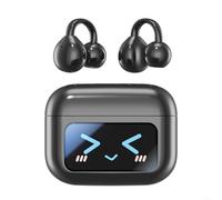 snowchecking Cuffie a conduzione ossea M100 con controllo touch LCD compatibile con Bluetooth 5.4 con cancellazione del rumore, design leggero per ciclismo, corsa, viaggi, (nero)