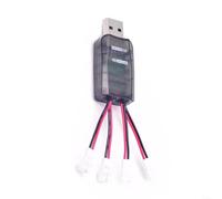 snowchecking CX405 Batteria USB a 4 canali per CARICABATTERIA per 1S per LiPo & Li-Hv, Compatibile con elicotteri RC, Supporta mCPX/MOLEX/JST, 4 Indicatori LED Indipendenti