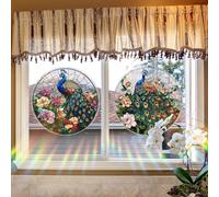 snowchecking Decalcomanie statiche della finestra del PVC che simulano il vetro macchiato tradizionale con le immagini del fiore e dell'uccello per le applicazioni di vetro dell'interno (D)