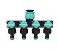 Snowchecking Distributore d'acqua a 4 vie per tubo da giardino con valvole di controllo del flusso indipendenti per irrigazione del prato (blu)