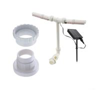Snowchecking Fontana per piscina a energia solare, doppia testa, spruzzatore d'acqua con luce a LED, con telecomando, per piscina interrata fuori terra (2)