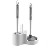 snowchecking Kit di pulizia WC in plastica composto da 4 pezzi, include spazzola a stantuffo, clip per capelli, sblocco di scarico e spazzola stretta per montaggio a parete