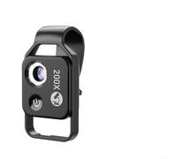 snowchecking Lente per microscopio 200X HD con clip per smartphone con filtro CPL e luce LED integrata per studio di biologia da viaggio e fotografia macro (nero)