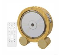 snowchecking Lettore CD personale compatto compatibile con denti blu, con altoparlante wireless, alloggiamento in ABS, elegante effetto bianco e venature del legno (venature del legno)