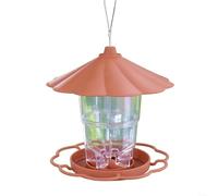 snowchecking Mangiatoia per uccelli da appendere per esterni, con fori di drenaggio, trasparente, grande capacità, altezza regolabile, accessorio per la pulizia del giardino e della fauna selvatica