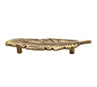 Snowchecking Maniglie in piuma d'oro, hardware di lusso per armadi, cassetti in ottone per armadi e mobili da cucina, elegante finitura in rame antico, rame massiccio (B)