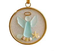 Snowchecking Ornamento per presepe realizzato a mano in vetro costiero raffigurante la nascita di Gesù, decorazione per albero di Natale con conchiglie, stella marina (A)