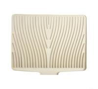 Snowchecking Tappetino scolapiatti per lavello, grande tappetino scolapiatti in silicone, organizer da cucina con design inclinato, tappetino scolapiatti per zona lavello (bianco ghiaccio)