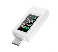 Snowchecking Tester di tipo C, misuratore di potenza, analizzatore digitale LCD, schermo LCD di tensione, monitoraggio della corrente, apparecchiatura di collaudo per elettronica (bianco)