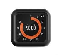 Snowchecking Timer visivo digitale per bambini, ricaricabile, conto alla rovescia rotante, silenzioso e analogico, per cucina e sale di lettura interne (nero)