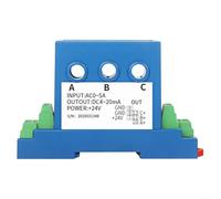 snowchecking Trasmettitore di corrente alternata trifase con precisione dello 0,5%, uscita 3x DC4-20mA, isolamento elettromagnetico per il monitoraggio della potenza e la gestione dell'energia (0-30A)