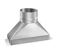 snowchecking Tubo di transizione da rettangolare a rotondo in acciaio zincato per HVAC, kit di ventilazione a microonde, connettore liscio per ventilatori di scarico e sfiati dell'essiccatore (10,2 cm