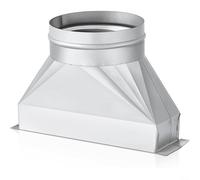 snowchecking Tubo di transizione da rettangolare a rotondo in acciaio zincato per HVAC, kit di ventilazione a microonde, connettore liscio per ventilatori di scarico e sfiati dell'essiccatore (15,2 cm