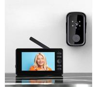 snowchecking Videocitofono wireless, videocamera intelligente per campanello, schermo da 43 pollici, visione grandangolare a 170 gradi, capacità, 4000 mAh di lunghezza per batteria