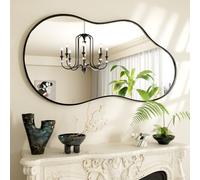 Snowdool Miroir mural irrégulier, miroir mural asymétrique moderne, 50 x 90 cm, forme de nuage unique, décoratif pour coiffeuse, chambre, salon, salle de bain et couloir