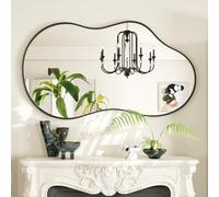 Snowdool Miroir mural irrégulier, miroir mural asymétrique moderne, 60 x 90 cm, forme de nuage unique, décoratif pour coiffeuse, chambre, salon, salle de bain et couloir