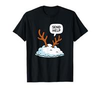 Snowed in Renna Send Help Funny Xmas Christmas Costume Maglietta