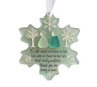 Snowflake Decorations - Friendship Festive Acrylic Pendant | Clear Snowflake Ornament Handmade Keepsake | Holiday Party Indoor Outdoor Decoration | Bedroom Hallway, Patio Christmas Tree Accent for Bes