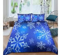 Snowflake designcopripiumino morbida microfibra 3 Pezzi stampa 3D con cerniera Winter festive style Set Di Copripiumino con federe per cuscini soffice for bambini e adolescenti Double（200x200cm）