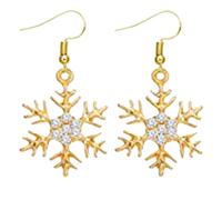 Snowflake Earring for Women Winter Flower Snowflake Pierced Hook Dangle Earrings Jewelry For Christmas Platino Orecchini per orecchie sensibili, Einheitsgröße, lega di zinco, Non pietra preziosa