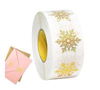 Snowflake Envelope Stickers, 500 pezzi rotondi adesivi glitter Holiday Label Roll for Christmas Wrapping Crafts Greeting Cards Journals Boxes and Tag Decorative Winter Envelope Decals Set