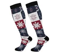 Snowflake Patchwork Calze Volo Calzini Traspiranti Calze Antitrombo Per Supporto Trekking Circolazione 50Cm