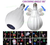 Snowflake Rotating LED Lights Christmas Snowman RGB Bulb Moving Xmas Lamp E27