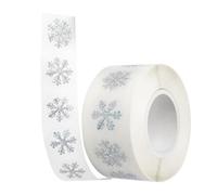 Snowflake Stickers Roll Christmas, 500 Pieces Silver Sparkly Snowflake | Winter Sticker Roll Envelope Sealing Labels for Bakery Kitchen Office School Party Home Studio Cafe