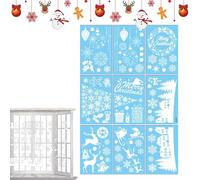 Snowflake Window Clings - 9 pezzi Reusable Static, Winter Window Clings Holiday Decor For Mirror | Door Bathroom Bedroom Living Room Kitchen Party Indoor Office Apartment, 30 x 20 cm