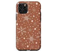 Snowflakes Taupe Pattern Winter Christmas Holidays Snow Custodia per iPhone 11 Pro