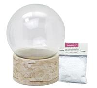 Snowglobe for You | Palla di neve personalizzata con 1 x neve | Bastelset pallina da neve fai da te | Palla di vetro e mozziconi in policarbonato effetto legno | Diametro 100 mm | 40115